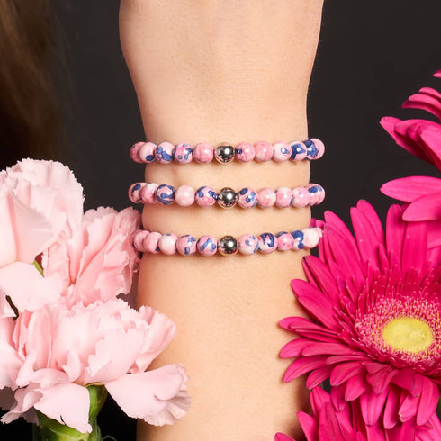 Picasso Porzellan Makramee Armband | Ferkelblau